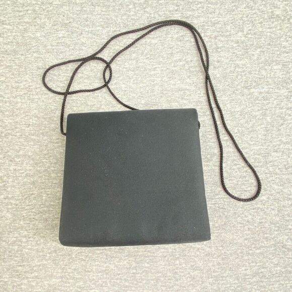Vintage Andre Cellini Purse Womens Black Satin Beaded Evening Bag Cross Body - Picture 4 of 8